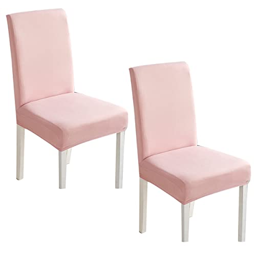 OwkHome Stuhlhussen Aus Stretch-Samt for Esszimmerstühle, Elastisches Stuhlhussen-Set Aus Spandex for Parson-Stuhl for Veranstaltungen Im Home-Hotel(Pink,2 Pieces) von OwkHome