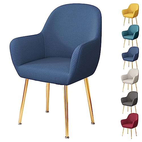 OwkHome Stuhlhussen-Set Mit Gebogenen Armlehnen, Verdickter Stretch-Schonbezug for Bar- Und Drehstühle(Blue 1pcs) von OwkHome