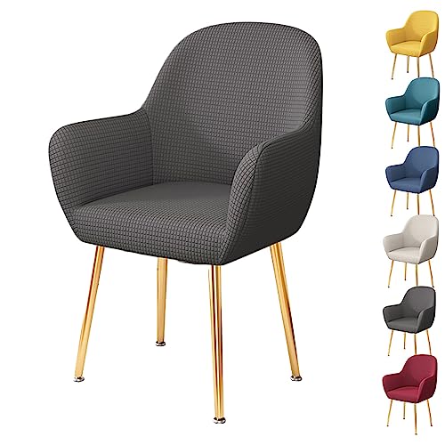OwkHome Stuhlhussen-Set Mit Gebogenen Armlehnen, Verdickter Stretch-Schonbezug for Bar- Und Drehstühle(Grey 1pcs) von OwkHome