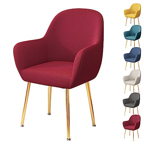 OwkHome Stuhlhussen-Set Mit Gebogenen Armlehnen, Verdickter Stretch-Schonbezug for Bar- Und Drehstühle(Red 1pcs) von OwkHome