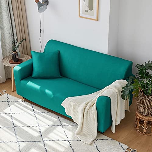 OwkHome Super Stretch Einfarbig Sofa Schonbezug Universal Maschine Waschbar Möbel Protector(Green-2,3 Seater(190-230cm)) von OwkHome