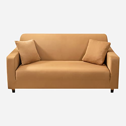 OwkHome Universal-Liegestuhl-Schonbezug, Stretch-Sofabezug, Rutschfester Möbelschutz(Camel,2 Seater 145-185cm) von OwkHome