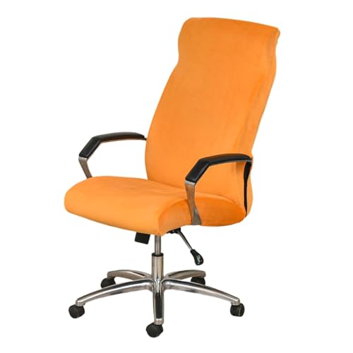 OwkHome Universeller Samt-Bürostuhl-Schonbezug - Rutschfester, Waschbarer Bezug for Stühle Mit Armlehnen(Orange,Medium) von OwkHome