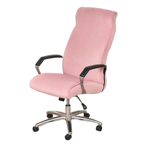OwkHome Universeller Samt-Bürostuhl-Schonbezug - Rutschfester, Waschbarer Bezug for Stühle Mit Armlehnen(Pink,Large) von OwkHome