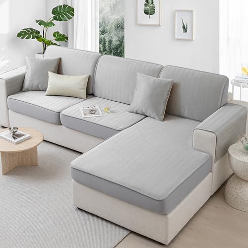 OwkHome Universeller Sofabezug Aus Eisseide for Den Sommer, Kühler, Rutschfester Sofabezug Mit Elastischer Unterseite(E,60 * 60CM) von OwkHome