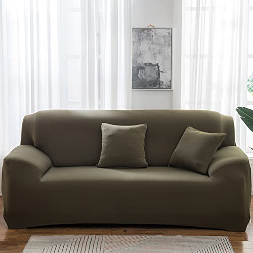 OwkHome Universeller Sofabezug for 1-4 Sitzer, Hochelastischer, Einfarbiger Möbelschutz(Green-1,2 Seater(145-185cm)) von OwkHome