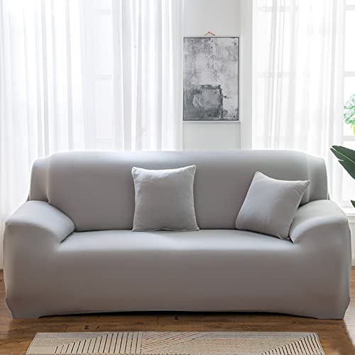 OwkHome Universeller Sofabezug for 1-4 Sitzer, Hochelastischer, Einfarbiger Möbelschutz(Grey-1,3 Seater(190-230cm)) von OwkHome