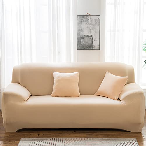OwkHome Universeller Sofabezug for 1-4 Sitzer, Hochelastischer, Einfarbiger Möbelschutz(Yellow,3 Seater(190-230cm)) von OwkHome