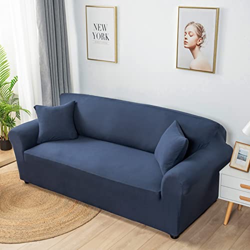 OwkHome Universeller Stretch-Sofabezug Mit Rutschfestem Griff for Schutz Der Möbel(Navy Blue,4 Seater(235-300cm)) von OwkHome