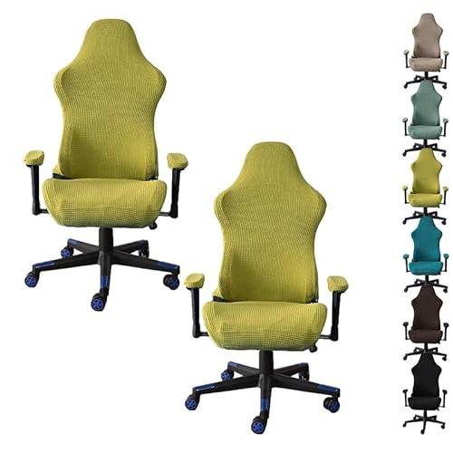 OwkHome Universelles Bürostuhl-Bezugsset – Stretch-Gaming-Computerstuhl-Schutzbezug for Schreibtisch-Drehstühle(C 2pcs) von OwkHome
