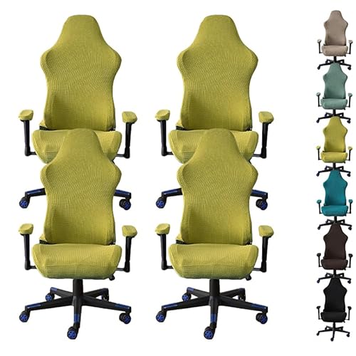 OwkHome Universelles Bürostuhl-Bezugsset – Stretch-Gaming-Computerstuhl-Schutzbezug for Schreibtisch-Drehstühle(C 4pcs) von OwkHome