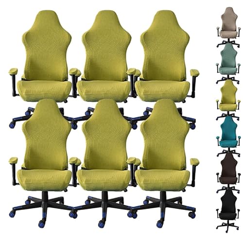 OwkHome Universelles Bürostuhl-Bezugsset – Stretch-Gaming-Computerstuhl-Schutzbezug for Schreibtisch-Drehstühle(C 6pcs) von OwkHome