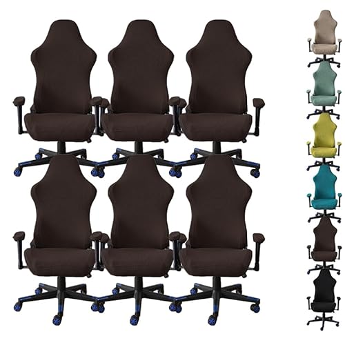OwkHome Universelles Bürostuhl-Bezugsset – Stretch-Gaming-Computerstuhl-Schutzbezug for Schreibtisch-Drehstühle(E 6pcs) von OwkHome