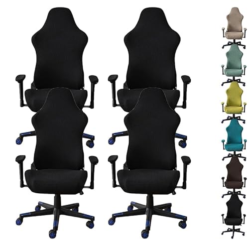 OwkHome Universelles Bürostuhl-Bezugsset – Stretch-Gaming-Computerstuhl-Schutzbezug for Schreibtisch-Drehstühle(F 4pcs) von OwkHome