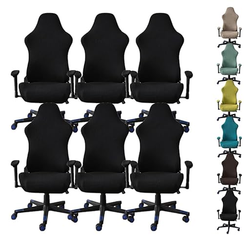 OwkHome Universelles Bürostuhl-Bezugsset – Stretch-Gaming-Computerstuhl-Schutzbezug for Schreibtisch-Drehstühle(F 6pcs) von OwkHome