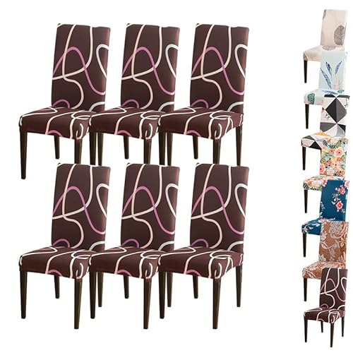 OwkHome Universelles Bürostuhl-Bezugsset – Stretch-Gaming-Computerstuhl-Schutzbezug for Schreibtisch-Drehstühle(G 6pcs) von OwkHome