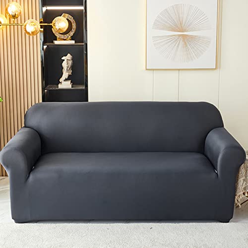 OwkHome Universelles Stretch-Sofabezug-Set – Strapazierfähiger, Einfarbiger Schonbezug for Mehrsitzermöbel(Grey-1,1 Seater(90-140cm)) von OwkHome