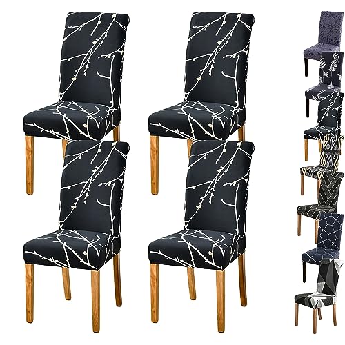 OwkHome Universelles Stuhlbezug-Set Mit Hoher Elastizität – Dehnbarer, Abnehmbarer Schonbezug for Esszimmerstühle, Hotels Und Restaurants(C 4pcs) von OwkHome
