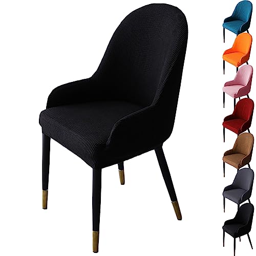 OwkHome Verdickte Jacquard-Schonbezüge for Drehstühle, Modernes Set Mit Gebogenem Rückenschutz(Black 1pcs) von OwkHome