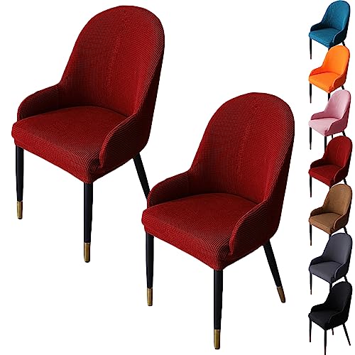 OwkHome Verdickte Jacquard-Schonbezüge for Drehstühle, Modernes Set Mit Gebogenem Rückenschutz(Red 2pcs) von OwkHome