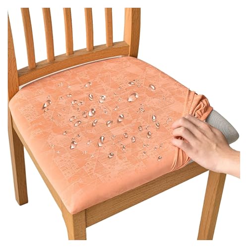OwkHome Waschbare, wasserdichte Sitzbezüge for Esszimmerstühle Mit Bändern for Küche Und Restaurant(Light Gray,4 Pieces) von OwkHome