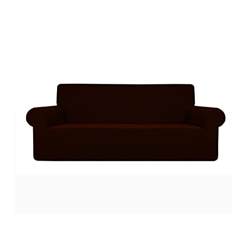 OwkHome Wasserabweisender Jacquard-Sofabezug Mit Rutschfester Unterseite, Stretch-Möbelschutz for Sofas(Deep Coffee,3 Seater (180-231cm)) von OwkHome
