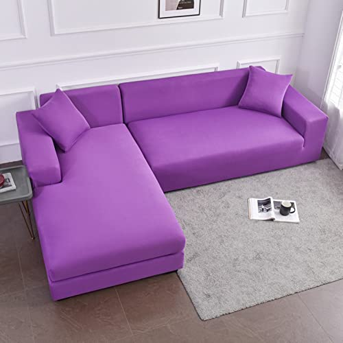 OwkHome Wasserabweisender Stretch-Sofabezug, Rutschfester Schutz for Sofas(Purple,4 Seater 235-300cm) von OwkHome