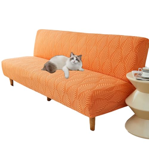 OwkHome Wasserabweisendes, Abnehmbares Stuhlsitzbezug-Set – Jacquard-Stretchschutz for Restaurants(Orange,Large) von OwkHome
