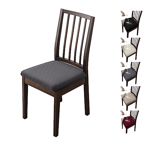 OwkHome Wasserabweisendes Stuhlhussen-Set for Esszimmerstühle – Abnehmbarer Stretchbezug for Küche Und Restaurant(Dark Grey 1pcs) von OwkHome