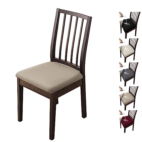 OwkHome Wasserabweisendes Stuhlhussen-Set for Esszimmerstühle – Abnehmbarer Stretchbezug for Küche Und Restaurant(Khaki 1pcs) von OwkHome