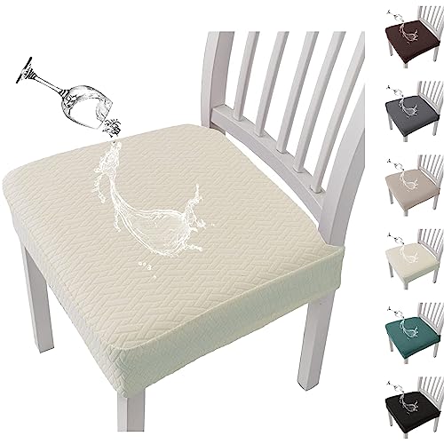 OwkHome Wasserdichter, Dehnbarer, Waschbarer Sitzbezug for Esszimmerstühle, Hotels Und Veranstaltungen(Beige 1pcs) von OwkHome