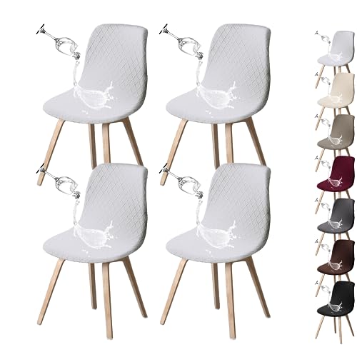 OwkHome Wasserdichter Mid-Century Modern Universal-Stuhlhussenschutz(White 4pcs) von OwkHome