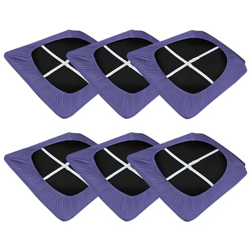 OwkHome Wasserdichter Sitzschutz for Esszimmerstühle, 2er-Set, rutschfeste, Abnehmbare Schonbezüge(Purple,6 Pieces) von OwkHome