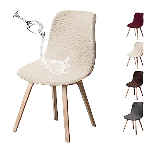 OwkHome Wasserdichter Stuhlbezug Aus Stretch-Mid-Century-Universalschutz(Beige 1pcs) von OwkHome