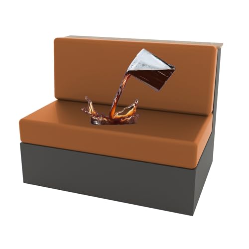 OwkHome Wasserdichtes Kissenbezug-Set for Wohnmobil-Dinette Mit Anti-Rutsch-Design, Lederähnlicher Möbelschutz(Orange,Set of 1) von OwkHome