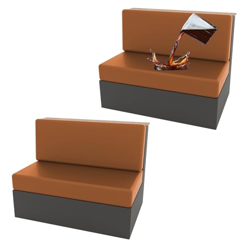 OwkHome Wasserdichtes Kissenbezug-Set for Wohnmobil-Dinette Mit Anti-Rutsch-Design, Lederähnlicher Möbelschutz(Orange,Set of 2) von OwkHome