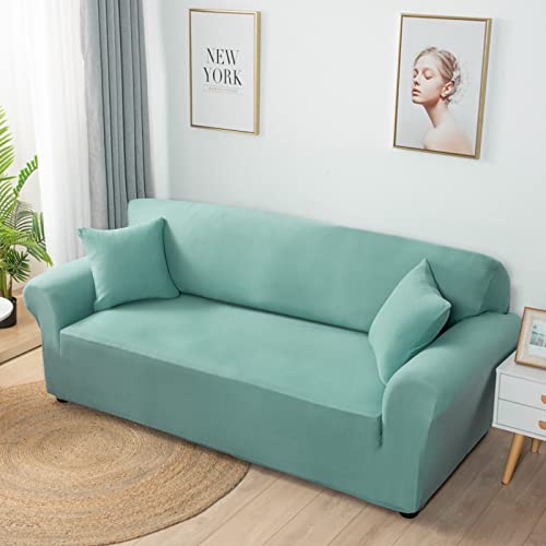 OwkHome Weicher, Dehnbarer Sofabezug, Universelle Passform, Waschbarer Möbelschutz Mit Elastischer Unterseite(Green a,4 Seater(235-300cm)) von OwkHome