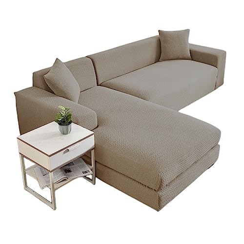 OwkHome Weicher Sofabezug Aus Samt, Dehnbar, Rutschfester Möbelschutz Mit Plüschstruktur(Brown,4 Seater+4 Seater) von OwkHome