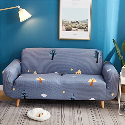 OwkHome Wendbarer Bedruckter Sofabezug for Zweisitzer, Stretch-Sofabezug Mit Rutschfestem Griff for 2-Sitzer-Couches, Maschinenwaschbarer Möbelschutz(H,2 Seater (145-185 cm)) von OwkHome