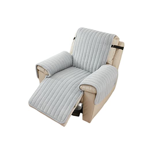 OwkHome Wendbarer Samtbezug for Relaxsessel – Dicker, Plüschiger Möbelschutz Mit Verstellbaren Riemen(Light Grey) von OwkHome