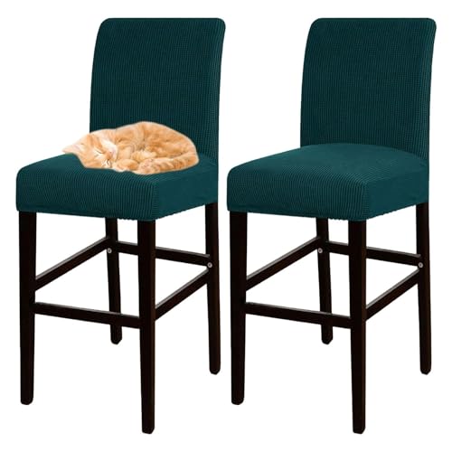 OwkHome Wiederverwendbares Jacquard-Barhocker-Schonbezug-Set Mit Haustierresistenz for Café Und Esszimmer(Blue 1) von OwkHome