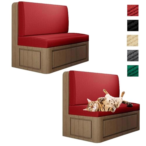 OwkHome Wohnmobil-Esszimmer-Kissenbezüge, 2er-Set, Wohnmobil-Küchentisch- Und Bank-Sitzkissenbezüge, Waschbare Sofabezüge for Zweisitzer Im Wohnmobil (Grün, 2 Sets)(Red) von OwkHome