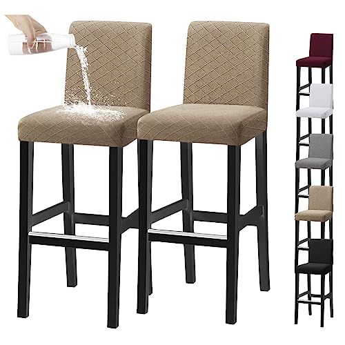OwkHome wasserdichte, Elastische Barhockerbezüge, Waschbare Drehhocker-Schonbezüge for Esszimmerstühle In Restaurants Und Kneipen(Khaki 4pcs) von OwkHome