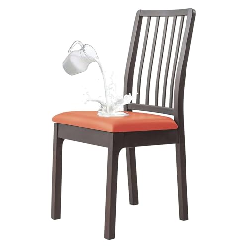 OwkHome wasserdichte, Elastische Sitzbezüge for Esszimmerstühle – Abnehmbarer Satz Mit 2 Schonbezügen(Orange,Set of 2) von OwkHome