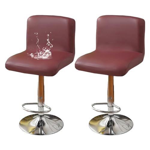 OwkHome wasserdichte Barhocker-Bezüge Im Set Mit Rückenlehnen, Schonbezüge for Barhocker, Haustierresistenter Stuhlschutz(Red,2 Pieces) von OwkHome