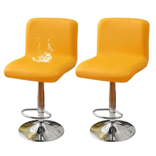 OwkHome wasserdichte Barhocker-Bezüge Im Set Mit Rückenlehnen, Schonbezüge for Barhocker, Haustierresistenter Stuhlschutz(Yellow,2 Pieces) von OwkHome