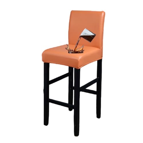 OwkHome wasserdichte Barhocker-Bezüge Mit Rückenlehne, Wiederverwendbare Kneipenhocker-Schonbezüge for Küche Und Esszimmer(Orange,Set of 6) von OwkHome