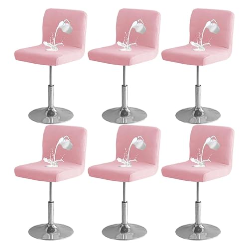 OwkHome wasserdichte Barhockerbezüge Mit Rückenlehne, Waschbares Stretch-Schonbezug-Set for Esszimmerstühle In Der Küche Zu Hause(Pink,6 Pack) von OwkHome