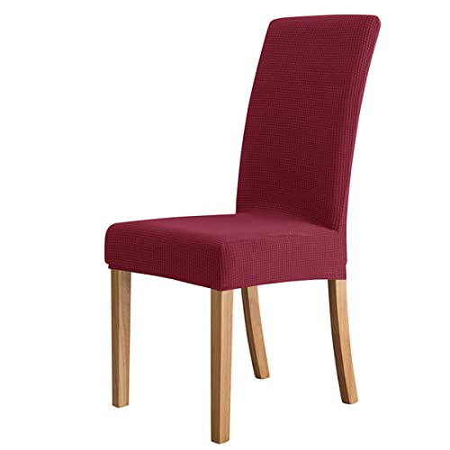 OwkHome wasserdichte Jacquard-Esszimmerstuhl-Schonbezüge – Schutzhüllen for Küche Und Heimdekoration(Wine Red,2 Pieces) von OwkHome