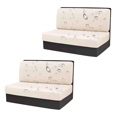 OwkHome wasserdichte Sitzbezüge for Wohnmobil-Dinette-Sitzbänke, Ersatz for Wohnmobil- Und Anhängersofas(Beige,Set of 2) von OwkHome